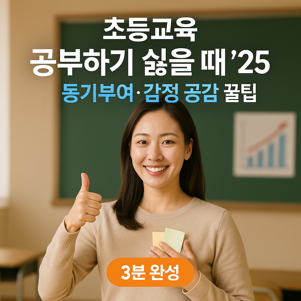 초등교육 공부하기 싫어할 때 25년 – 동기부여·감정 공감 꿀팁