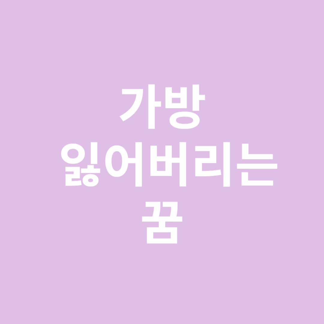 가방을 잃어버리는 꿈