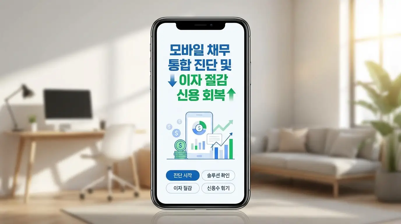 모바일 채무 통합 진단 및 이자 절감 신용 회복