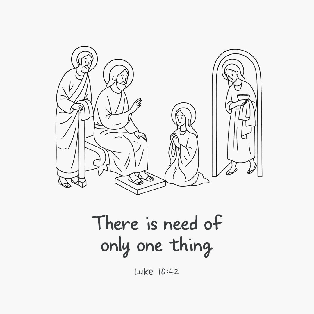 There is need of only one thing. (Luke 10:42) by pieonane Daily Bible quote image