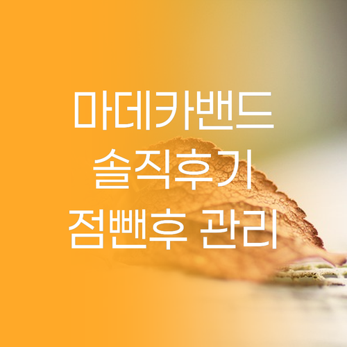 마데카밴드 스팟형, 솔직 후기! 점 