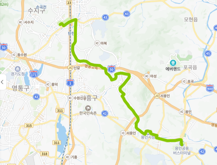 용인-68번-버스-노선-지도