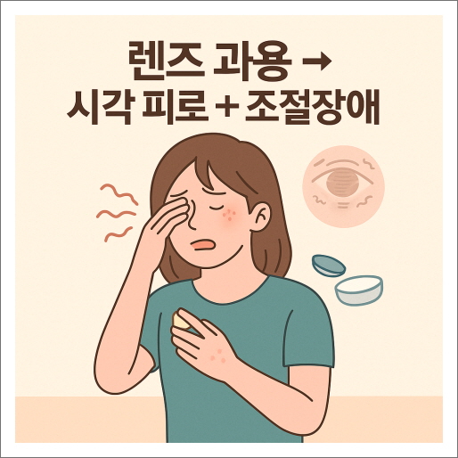 렌즈 과용으로 인한 시각 피로 + 조절장애