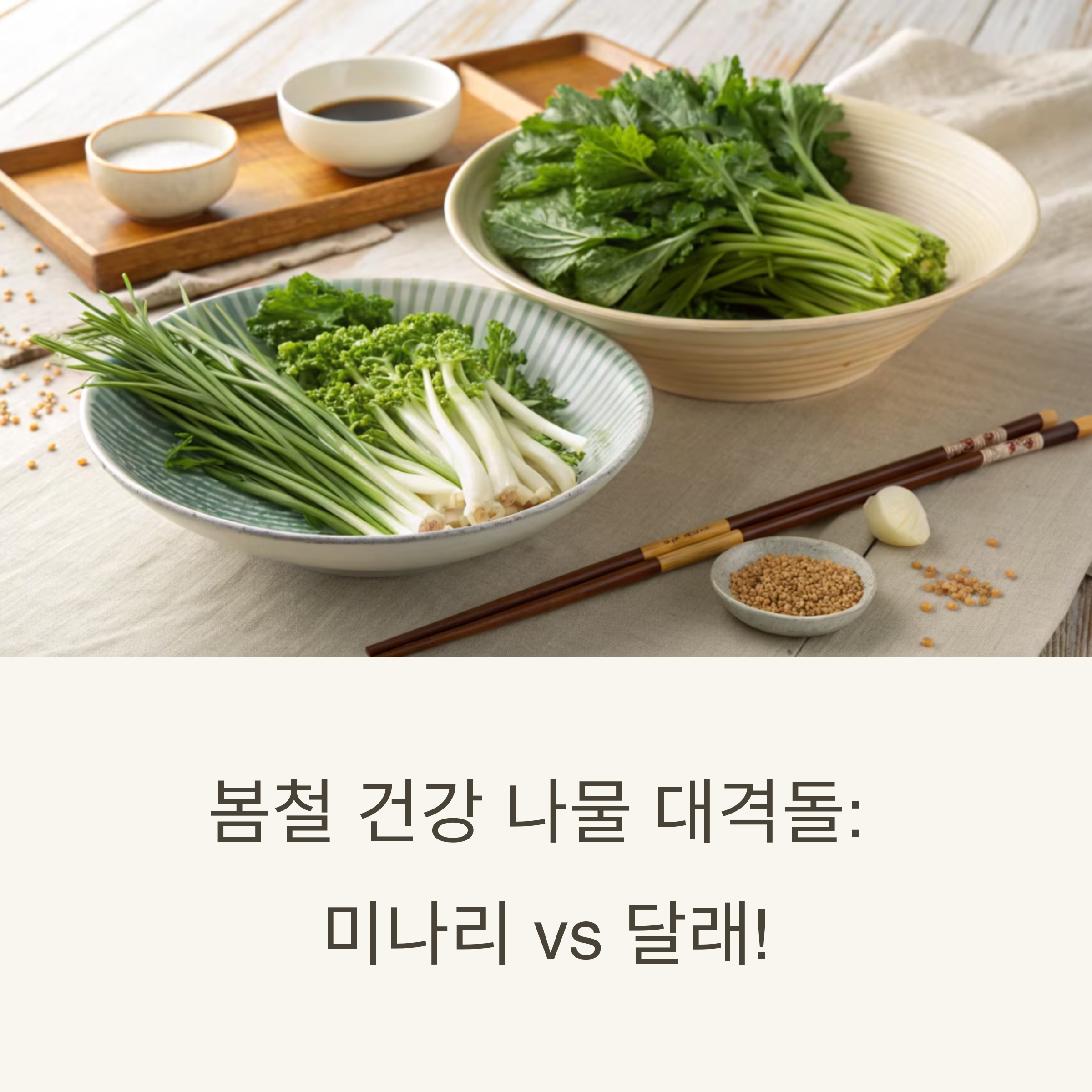 미나리 vs 달래, 봄나물 대표주자 비교! 어떤 게 더 건강에 좋을까?