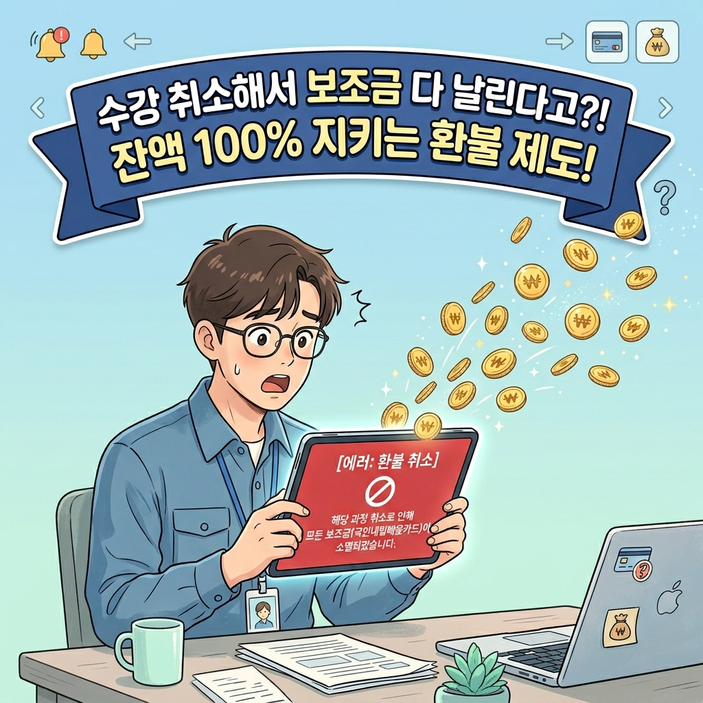 평생교육바우처 결제 취소 및 지원금 미사용 잔액 환불 규정 방어법