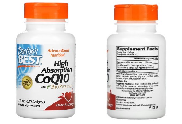 Doctor's Best, BioPerine 함유 고흡수 CoQ10, 100mg, 소프트젤 120정