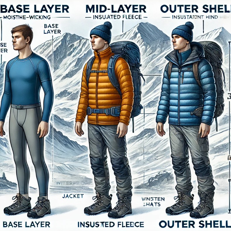 겨울 등산복 레이어링