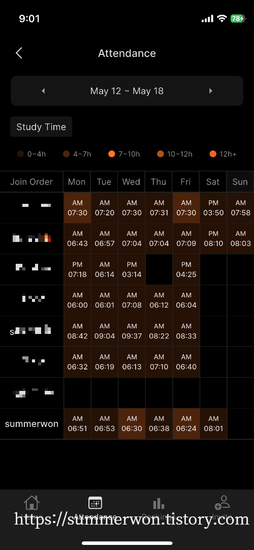 열품타 스터디 인증 사진