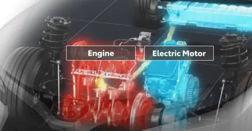 하이브리드 엔진과 모터 합산