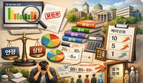 정시 모의지원 고민하는 모습