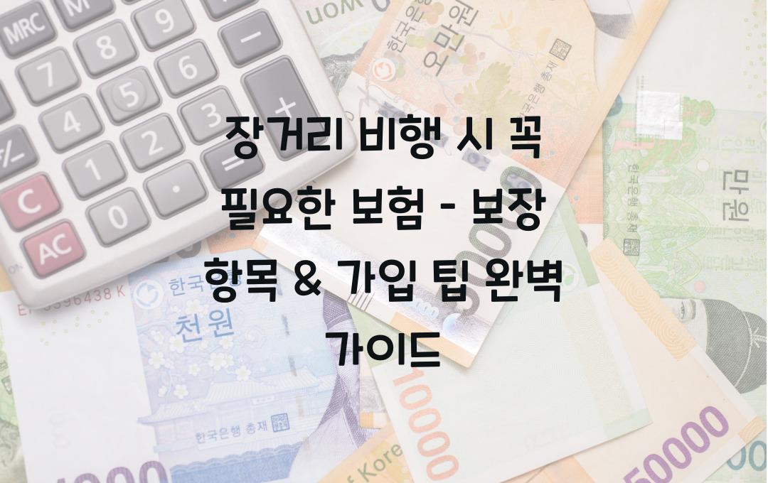 장거리 비행 시 꼭 필요한 보험 – 보장 항목 & 가입 팁