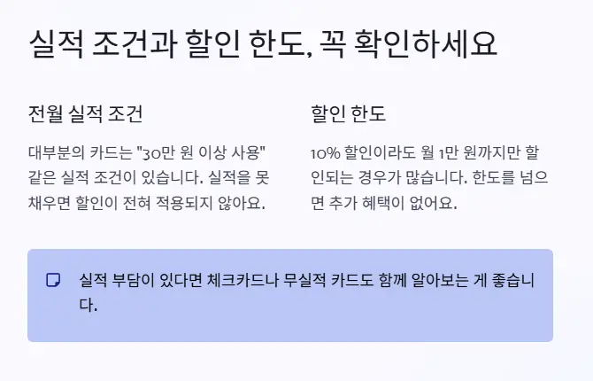 실적 조건 할인 한도