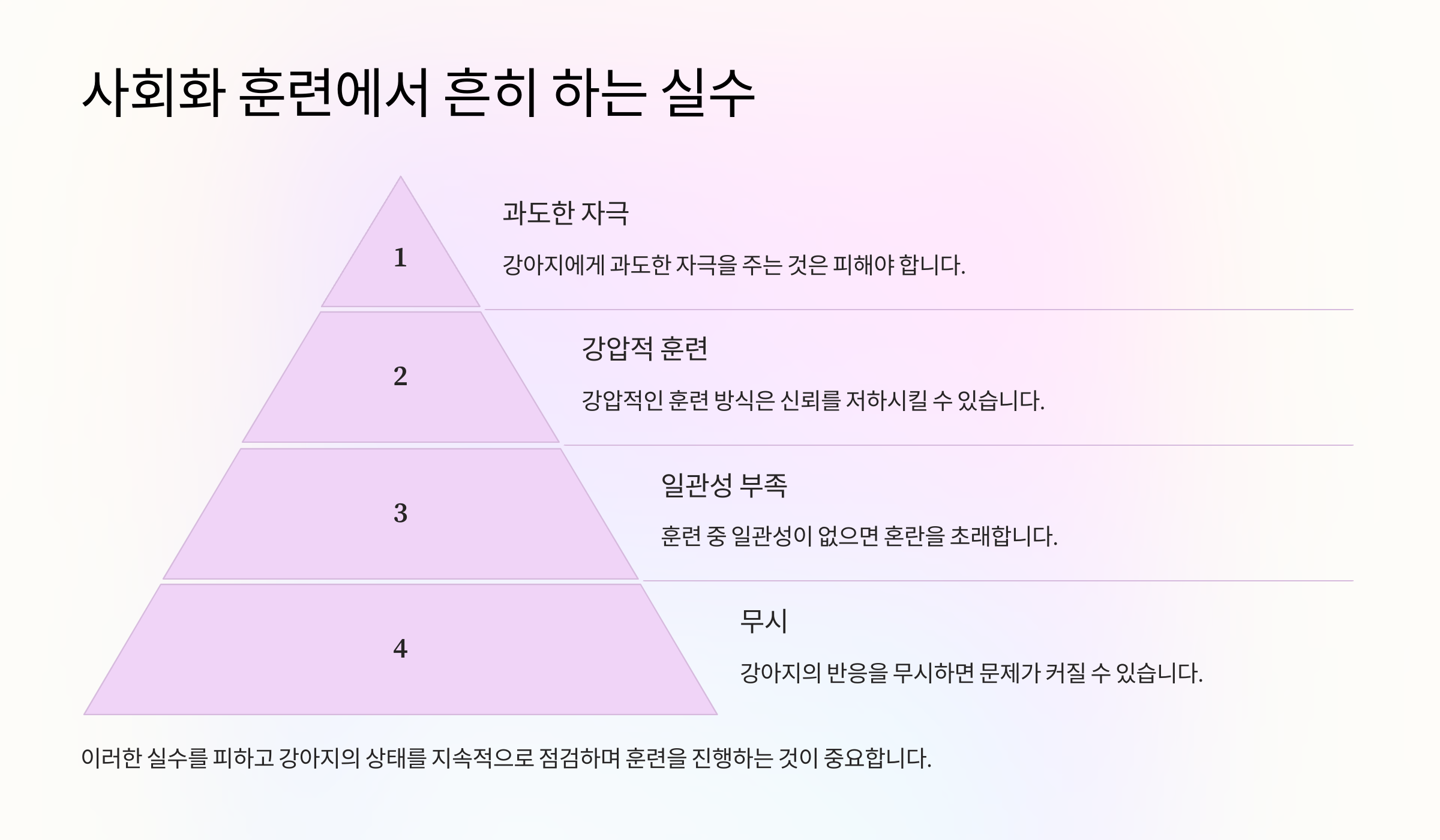 사회화 훈련에서 흔히 하는 실수