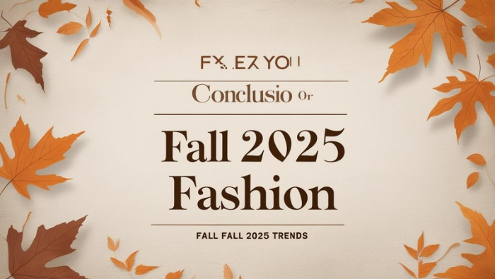 2025년 가을 패션 결론을 요약하는 이미지, 가을 패션의 핵심 요소들을 시각적으로 정리한 이미지입니다.