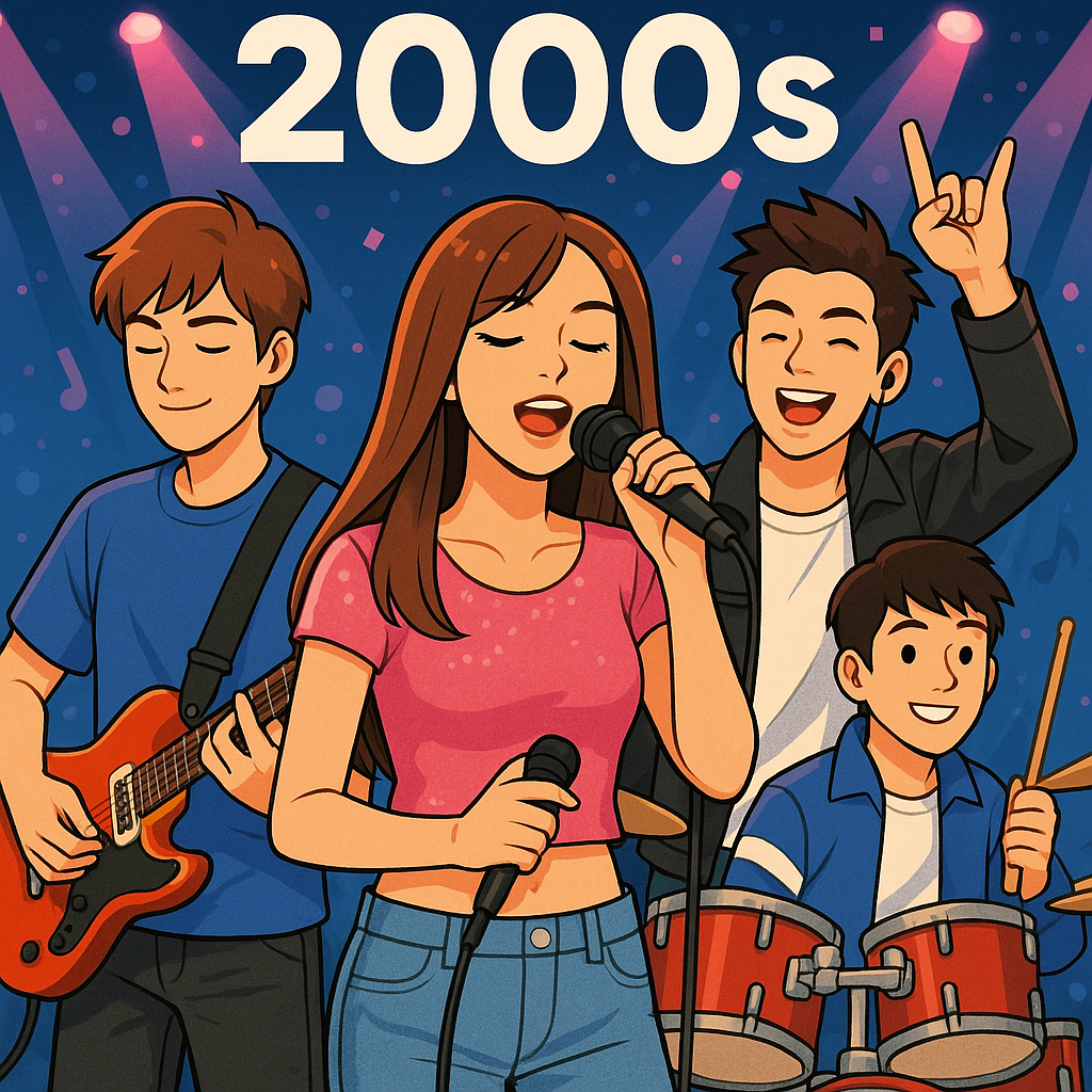 한국의 2000년대 음악 시장을 표현한 이미지