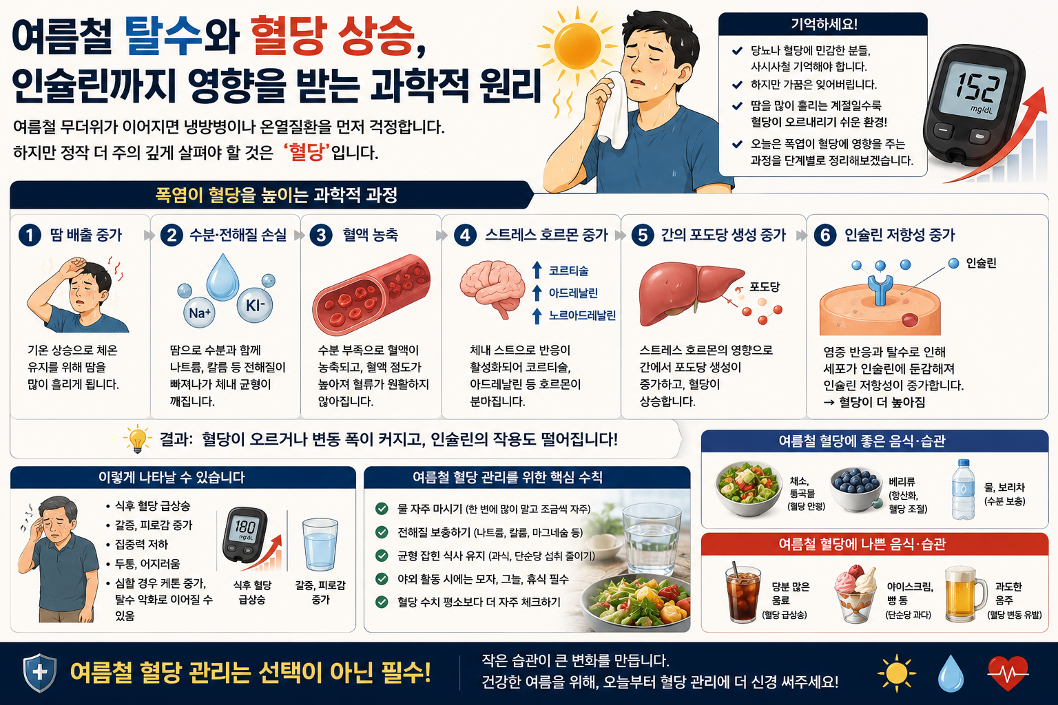 여름철 탈수와 혈당 상승 관계