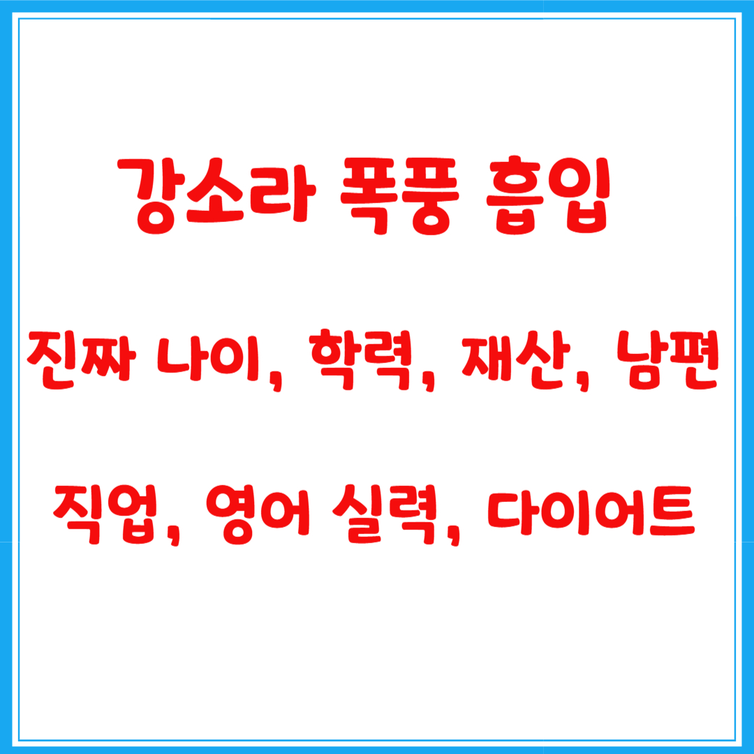강소라 폭풍 흡입, 진짜 나이, 학력, 재산, 남편 직업, 영어 중국어, 다이어트
