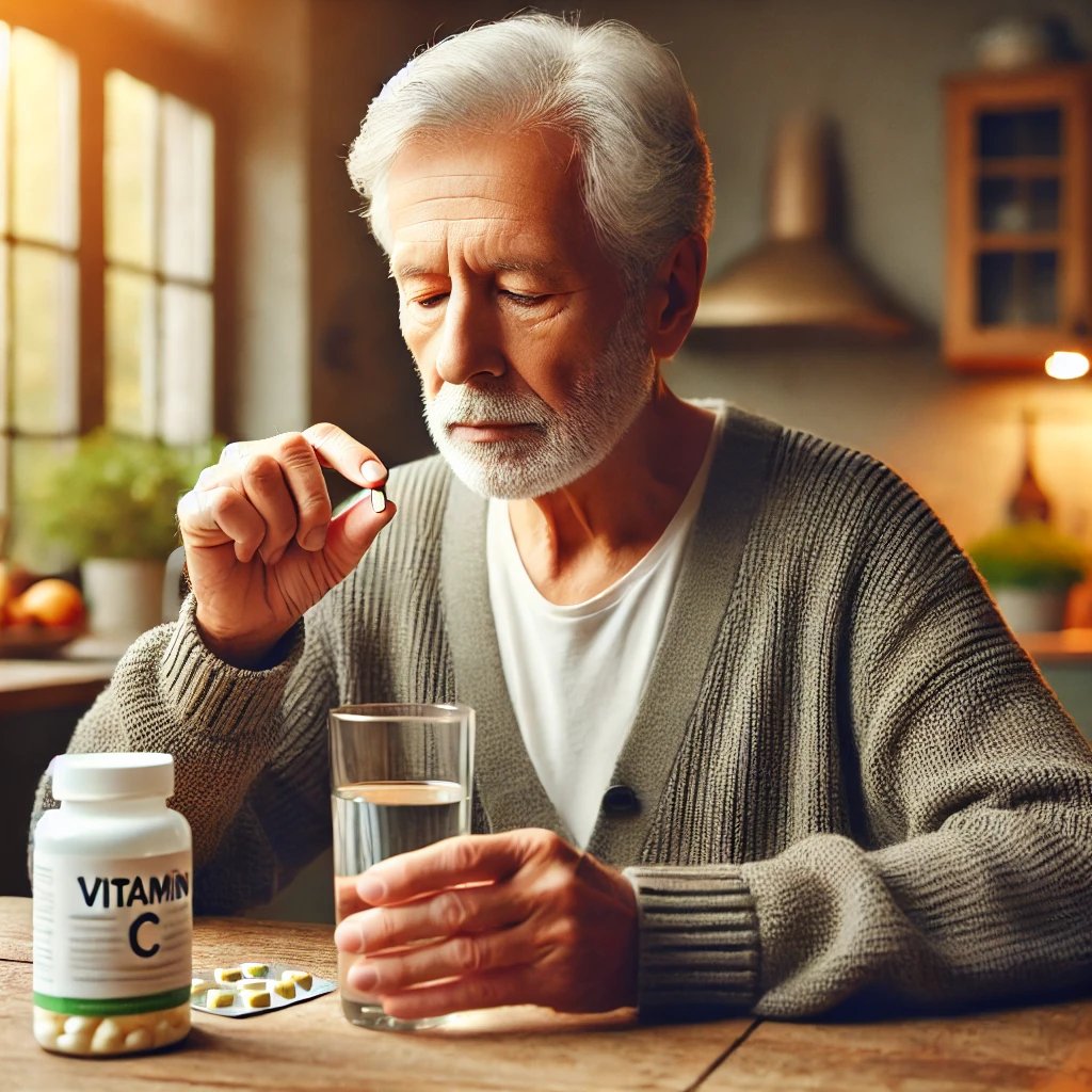 비타민C 메가도즈와 노년층 건강 관련 이미지