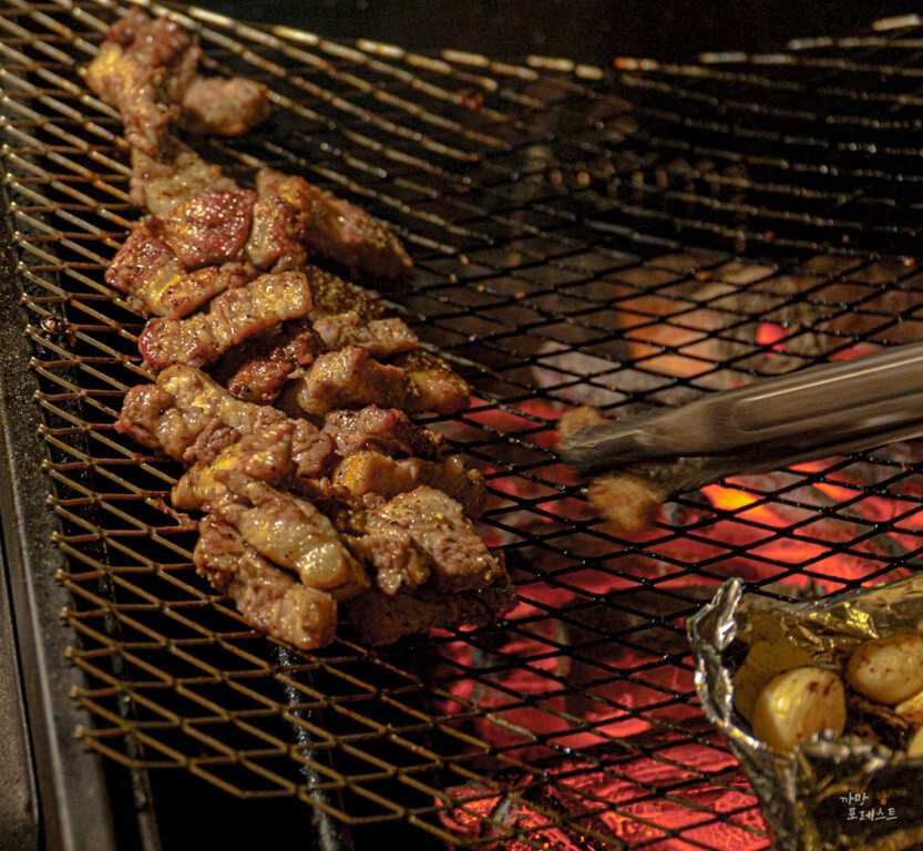 제부도 글램핑 돼지고기 구이