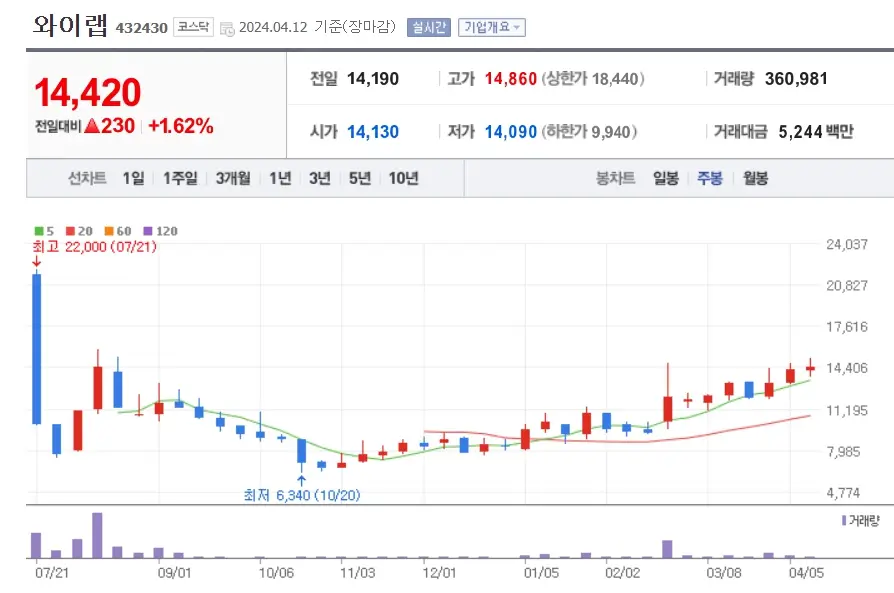 와이랩 주가분석 전망 투자전략