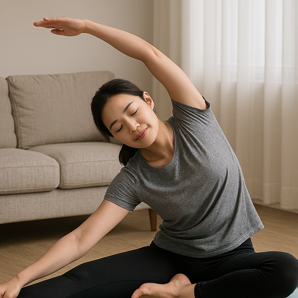 스트레칭 하는 사람 이미지