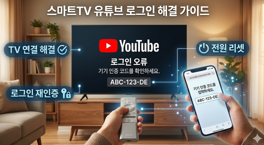 유튜브 스마트TV 연결 오류 및 로그인 실패 완벽 해결 가이드