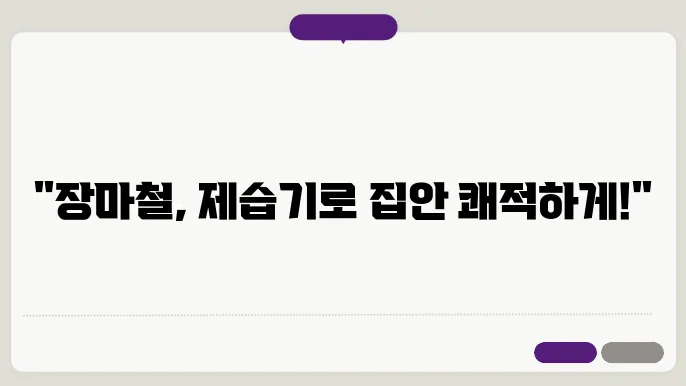 여름 장마철 제습기 활용 이렇게 하세요