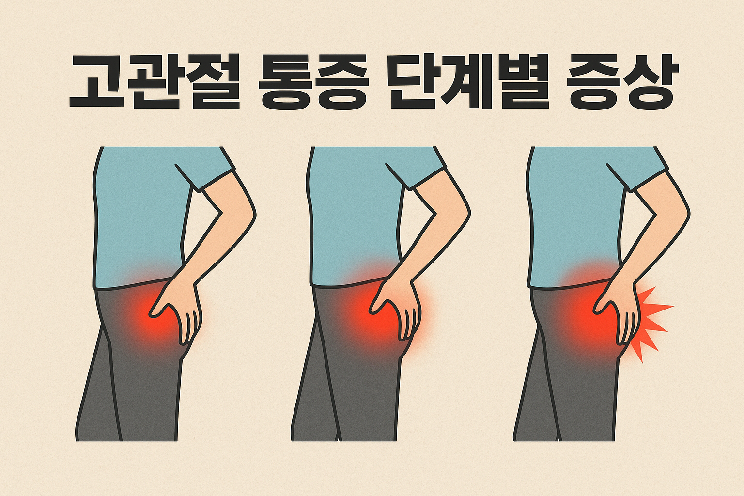 고관절 통증 단계별 증상