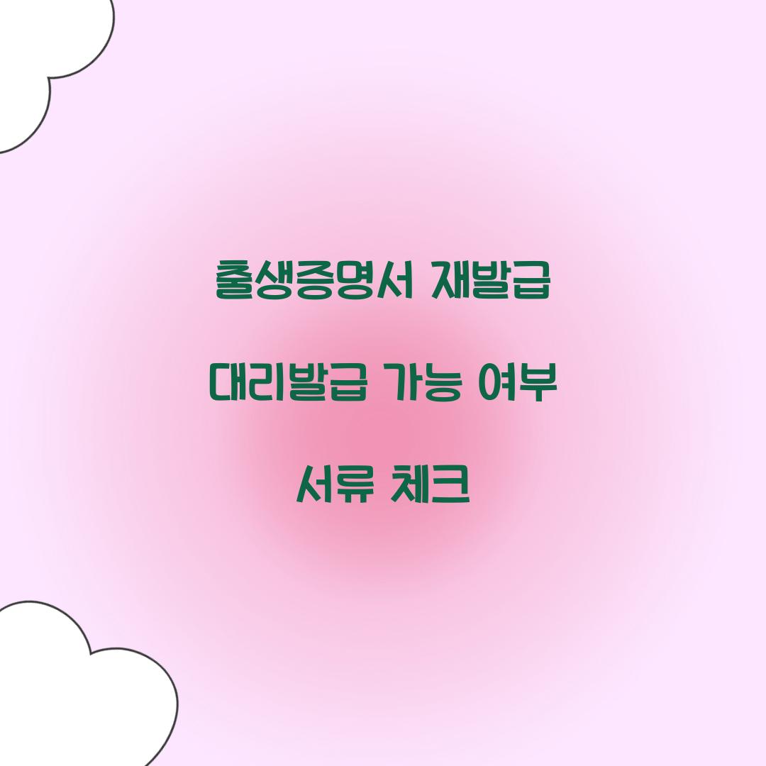 출생증명서 재발급