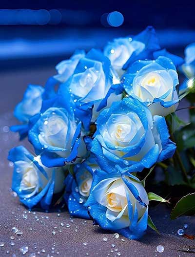 염색한 파란장미