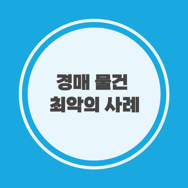 경매 물건 최악의 사례