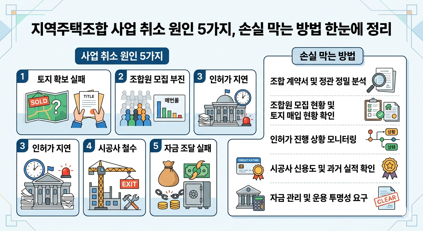 지역주택조합 사업 취소 원인 5가지, 손실 막는 방법 한눈에 정리