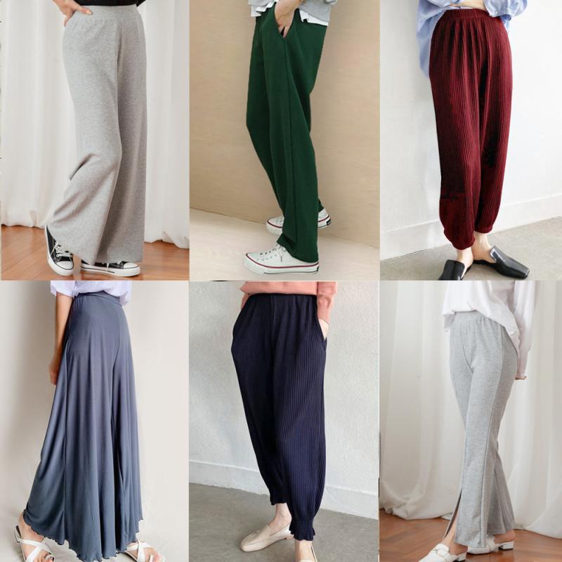 밴딩 플리츠바지 통바지 와이드팬츠 조거 소세지 몸빼 주름 고무줄 치마바지 봄 가을 겨울