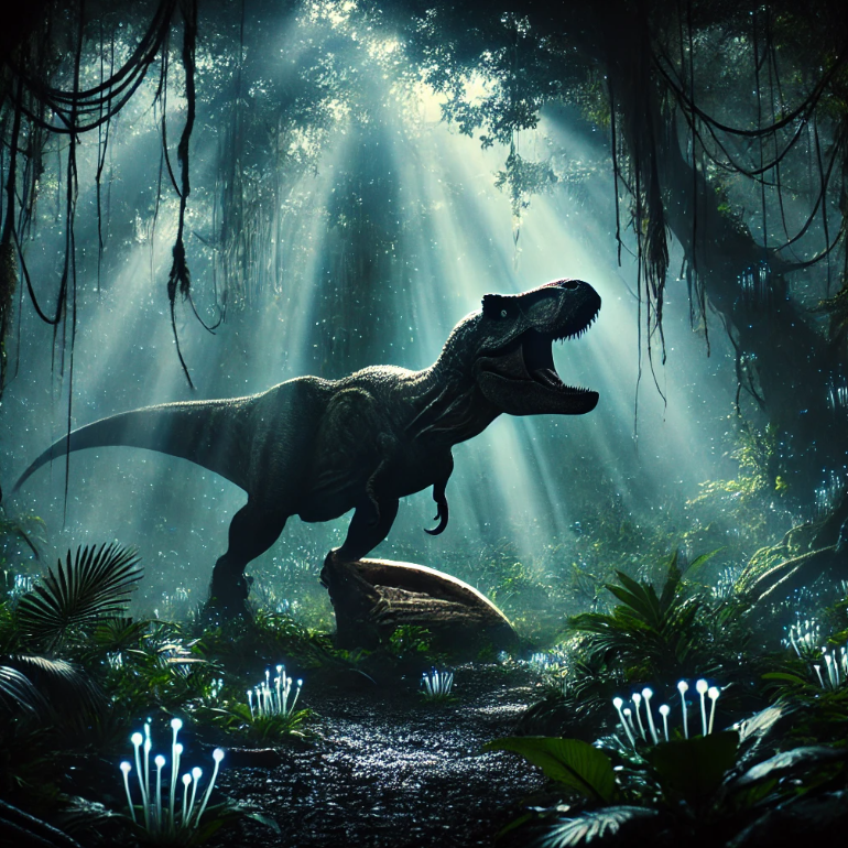 쥬라기 공원 속 새로운 공룡이 등장하는 모습