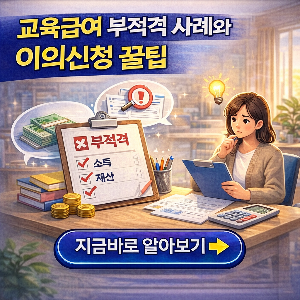 "소득은 낮은데 왜 탈락이죠?" 교육급여 부적격 사례와 이의신청 꿀팁