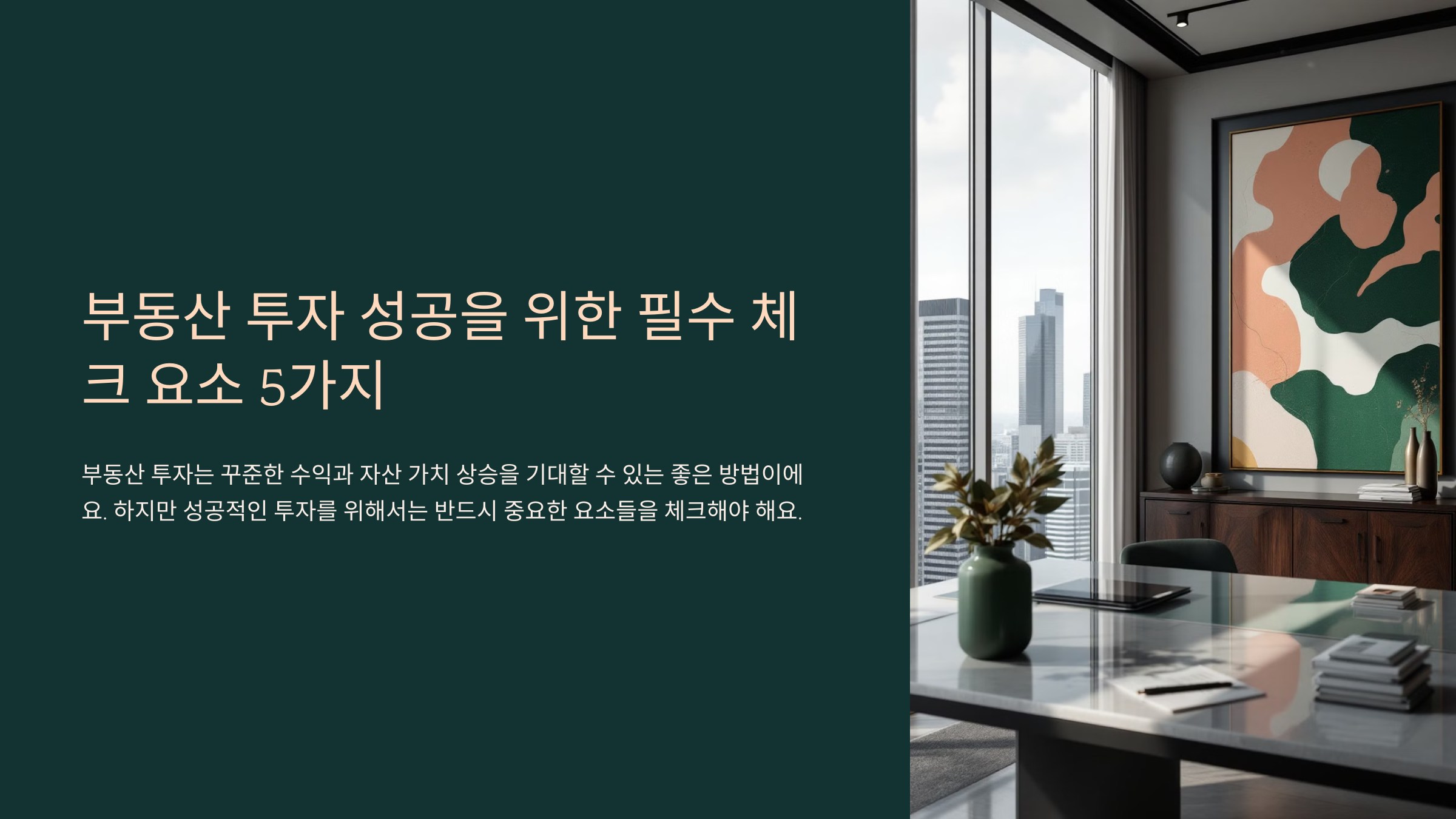 부동산 투자🏡 성공을 위한 필수 체크 요소 5가지