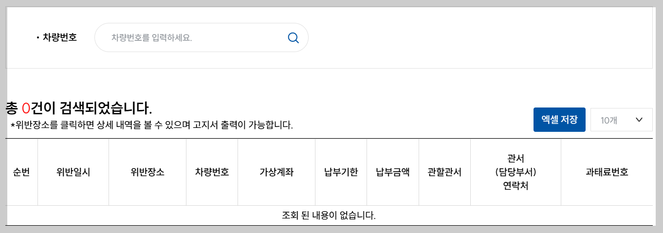 과태료 조회하기 벌점조회 과태료 납부