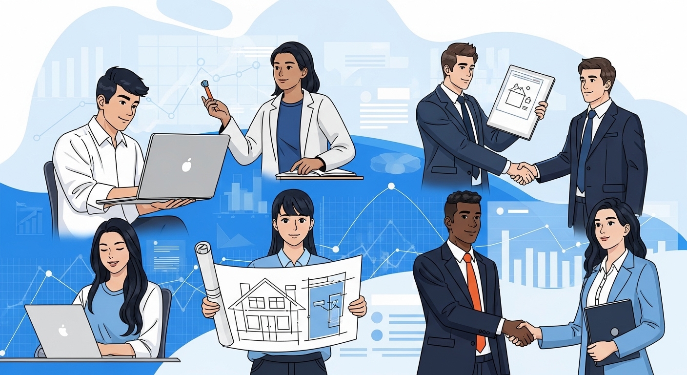 꿈을 향해 나아가는 청년들이 학업, 취업, 주거 등 다양한 분야에서 정부 지원을 통해 도약하는 모습을 나타내는 역동적인 이미지.