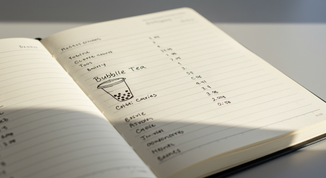 버블티 칼로리를 기록하는 다이어트 일기