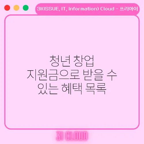 청년 창업 지원금으로 받을 수 있는 혜택 목록