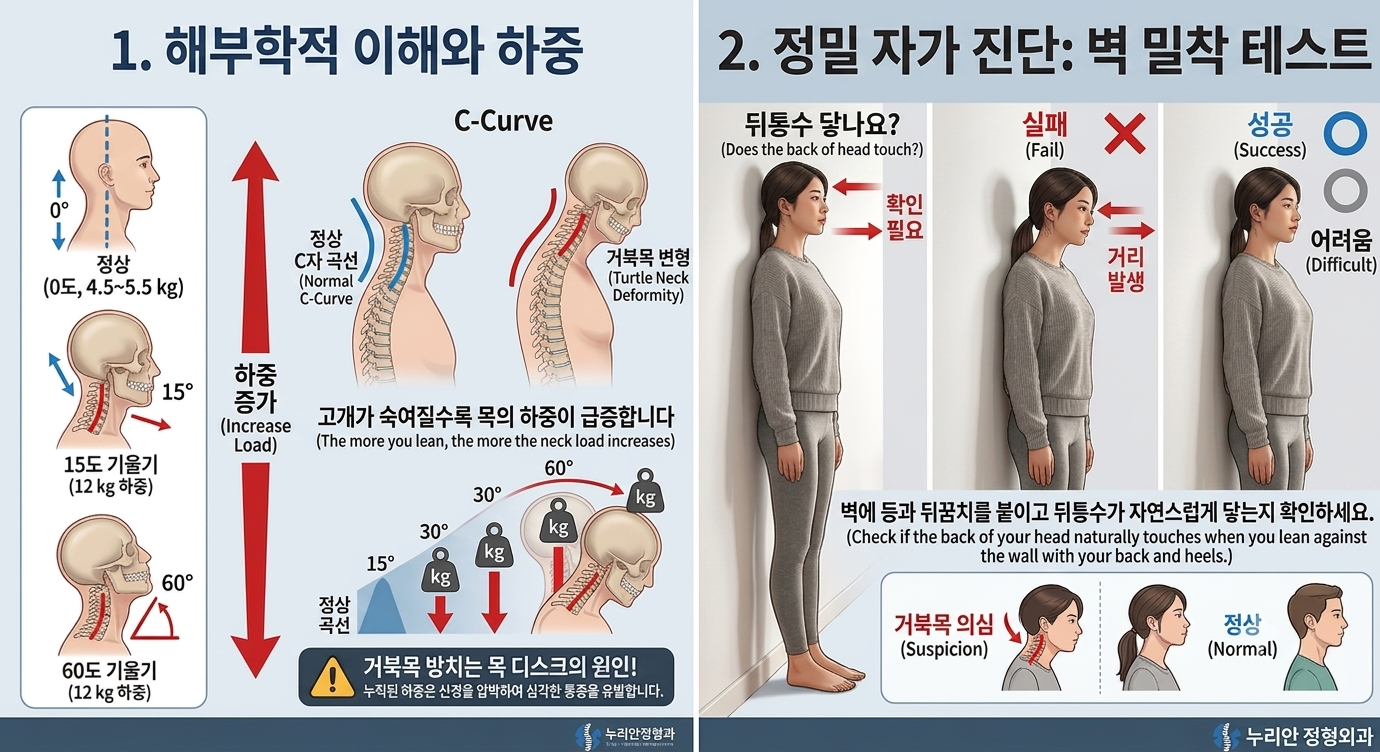 거북목 증후군이란 무엇인가? 해부학적 원인과 정밀 자가 진단법