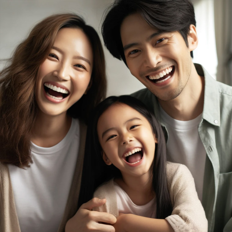 화목한 3가족의 모습