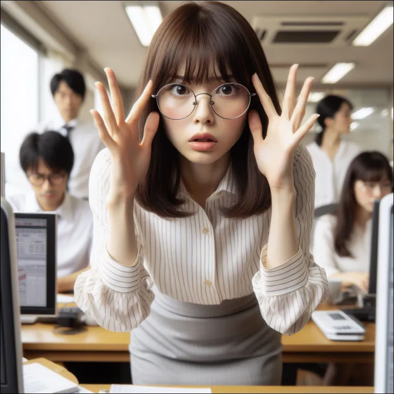 모니터가 고장나서 당황하는 직장인