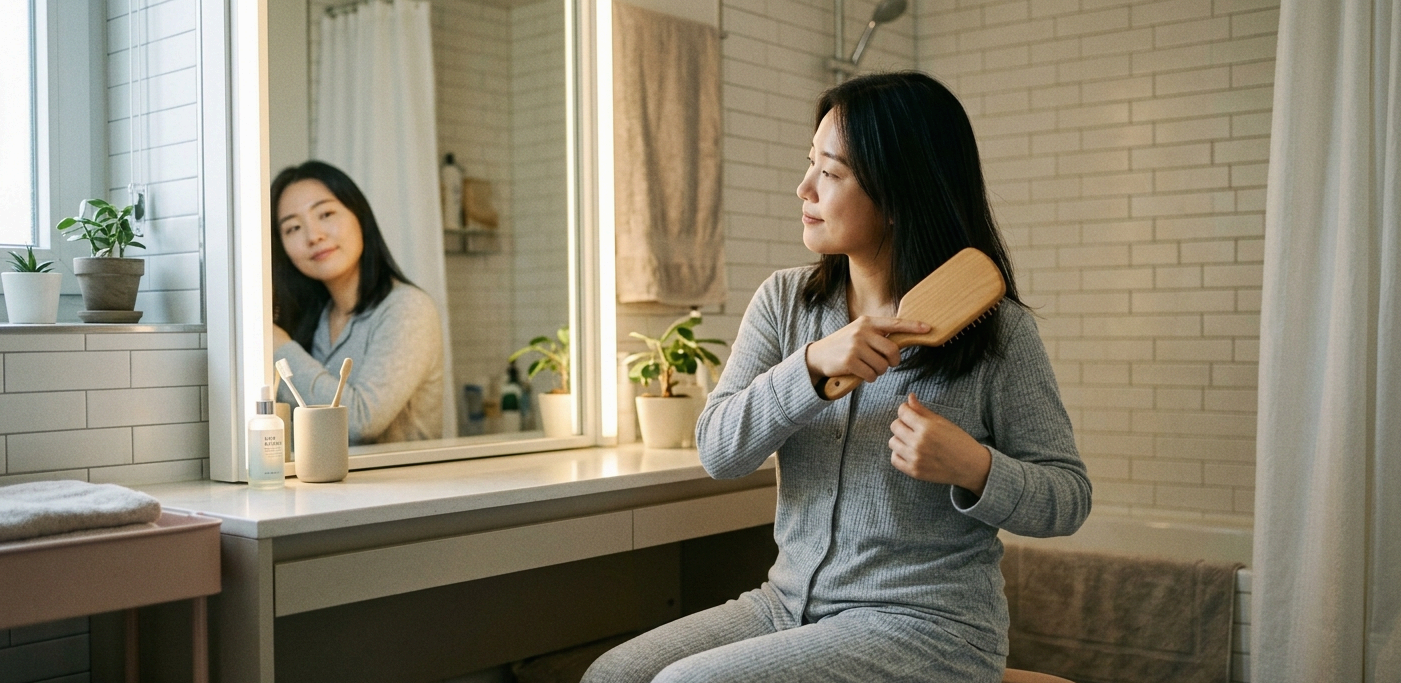빗질만 잘해도 보약: 두피 결에 따른 올바른 브러싱과 정수리 순환의 비밀