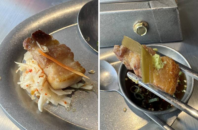 쏨땀, 고추냉이와 같이먹는 고기