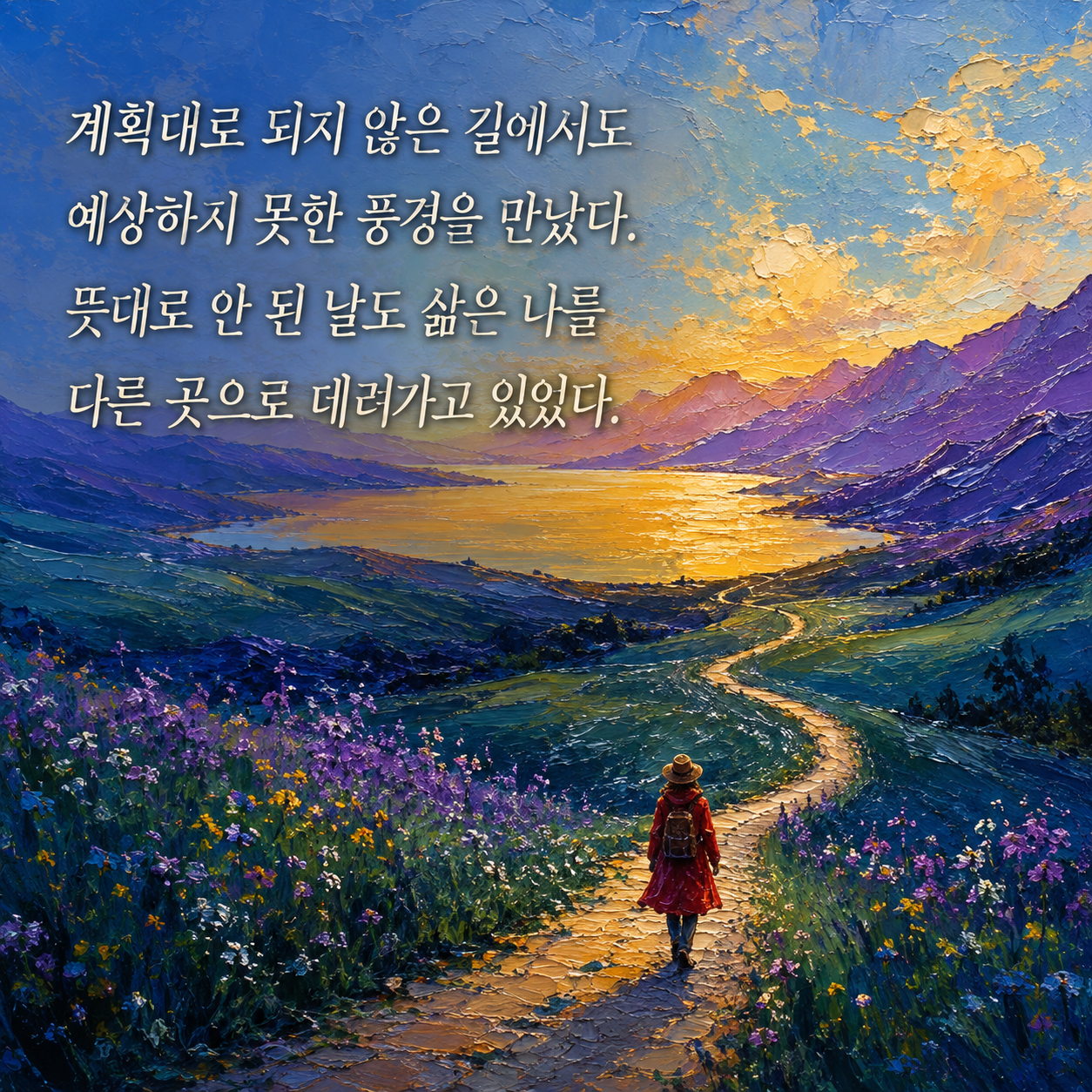계획대로 되지 않은 길에서도 새로운 풍경을 만난다는 인생 명언