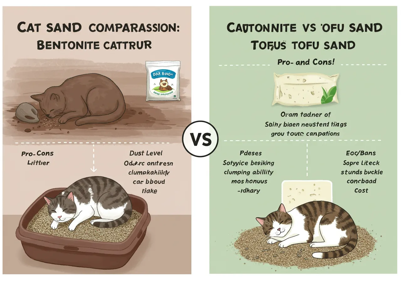 고양이 모래 비교 벤토나이트 vs 두부모래