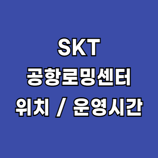 SKT 공항로밍센터 위치 인천공항 김포공항 제주공항 김해공항 대구공항