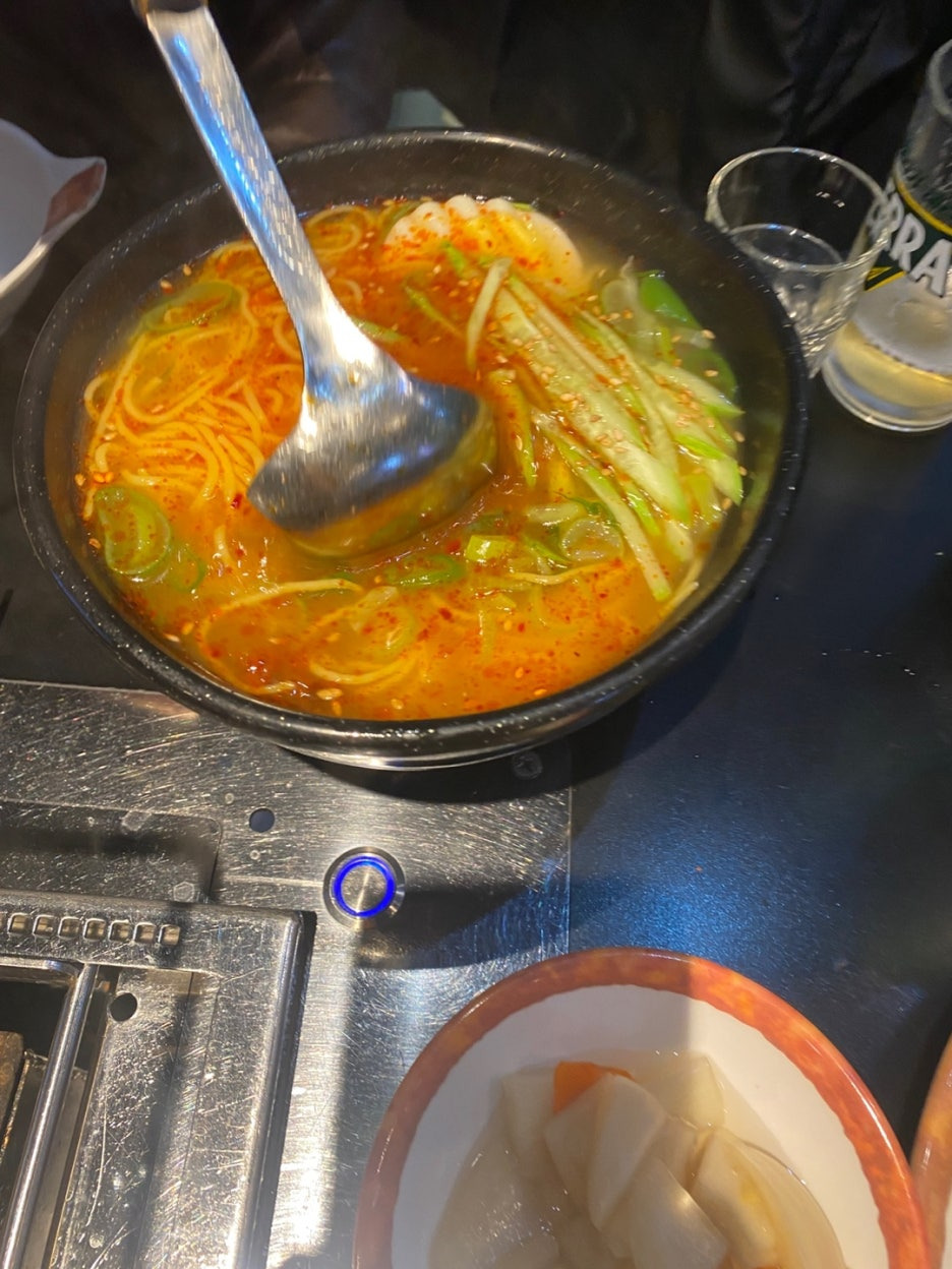 옥수수온면 한그릇