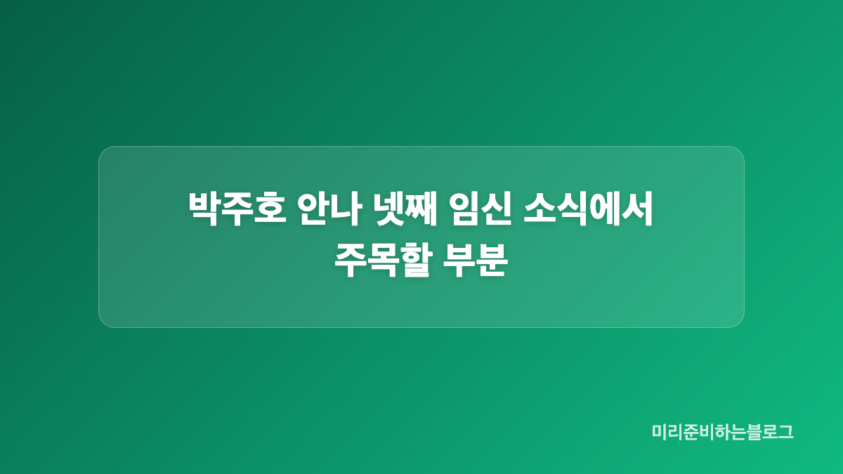 박주호 안나 넷째 임신과 4개월 만의 채널 복귀